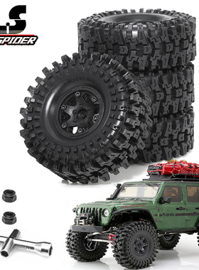RS红蜘蛛1.9寸攀爬胎Axial易控SCX10 90046 RR10通用胎+轮毂R160