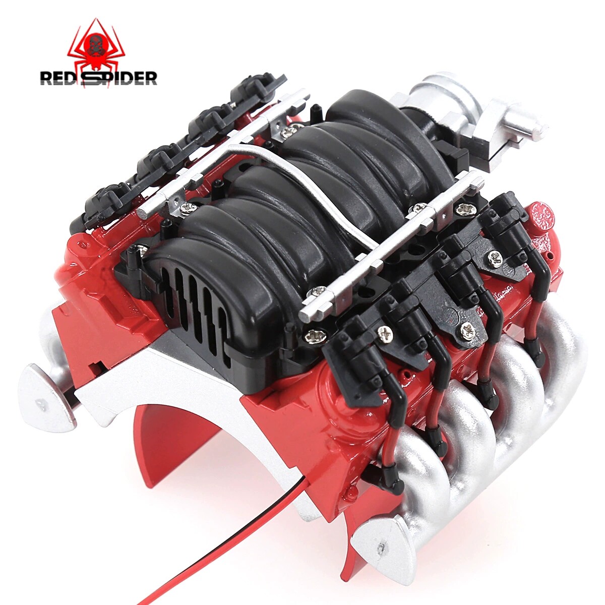 RS红蜘蛛 V8发动机罩TRX4 仿真引擎科尔维特LS3 攀爬车散热器R403