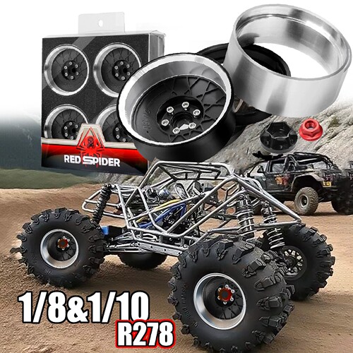 RS红蜘蛛 AXIAL 1/8 AXP8毒蜥Gilamon管架 2.2寸金属光边轮毂R278