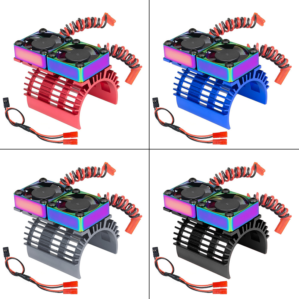 RC模型车马达36mm 380 540 550 3650 双风扇散热器高转速 炫彩款