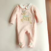 PI－外贸哈衣圣诞节麋鹿柔软包脚爬服装 婴儿服长袖 MUD 新生儿