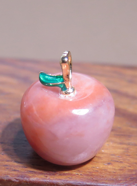 克拉玛依金丝玉平安果苹果吊坠