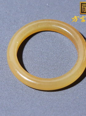 方言和田玉新疆温润细腻佩戴且末料黄蜜糖玉17.8mm精美戒指戒圈A8