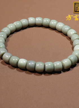 美美哒方言精品级和田玉放漏新疆沙枣青籽料老型珠卡8mm手链手串O