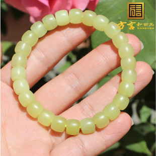 仅350元大漏方言和田玉新疆且末高脂冰底细腻黄口料8mm直切手串A6