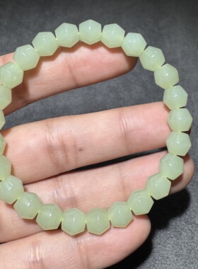 美哭了方言和田玉老熟青海料精美晴水细腻特色8mm灯笼手串手链S