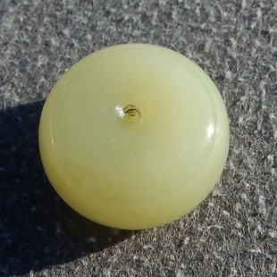 惊呆方言品牌和田玉新疆且末料温润柠檬黄黄口平安扣玉吊坠挂件s2