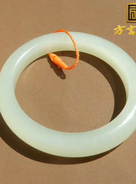 方言59mm手镯青海老坑料白玉正装