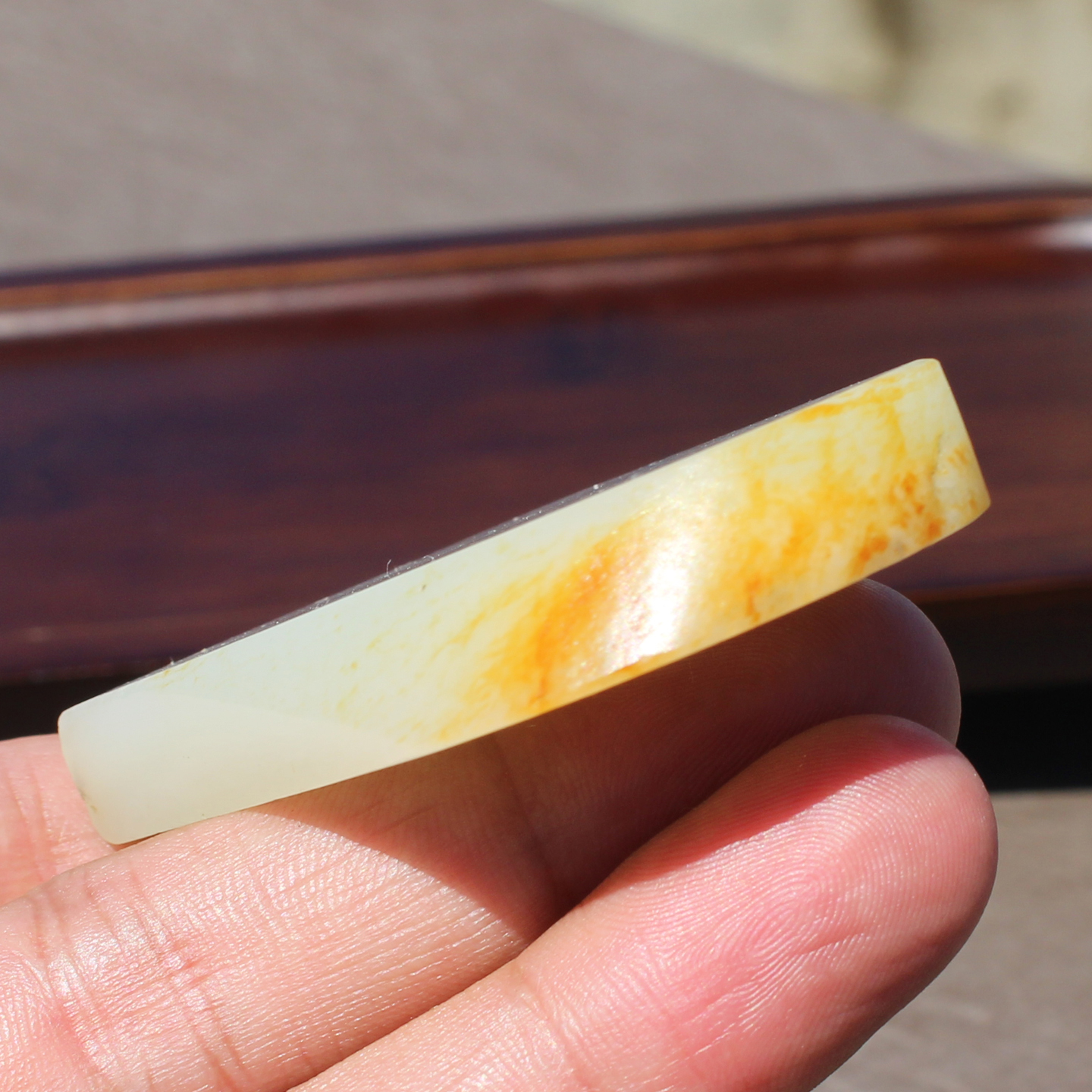 洒金皮白玉籽料平安无事牌吊坠