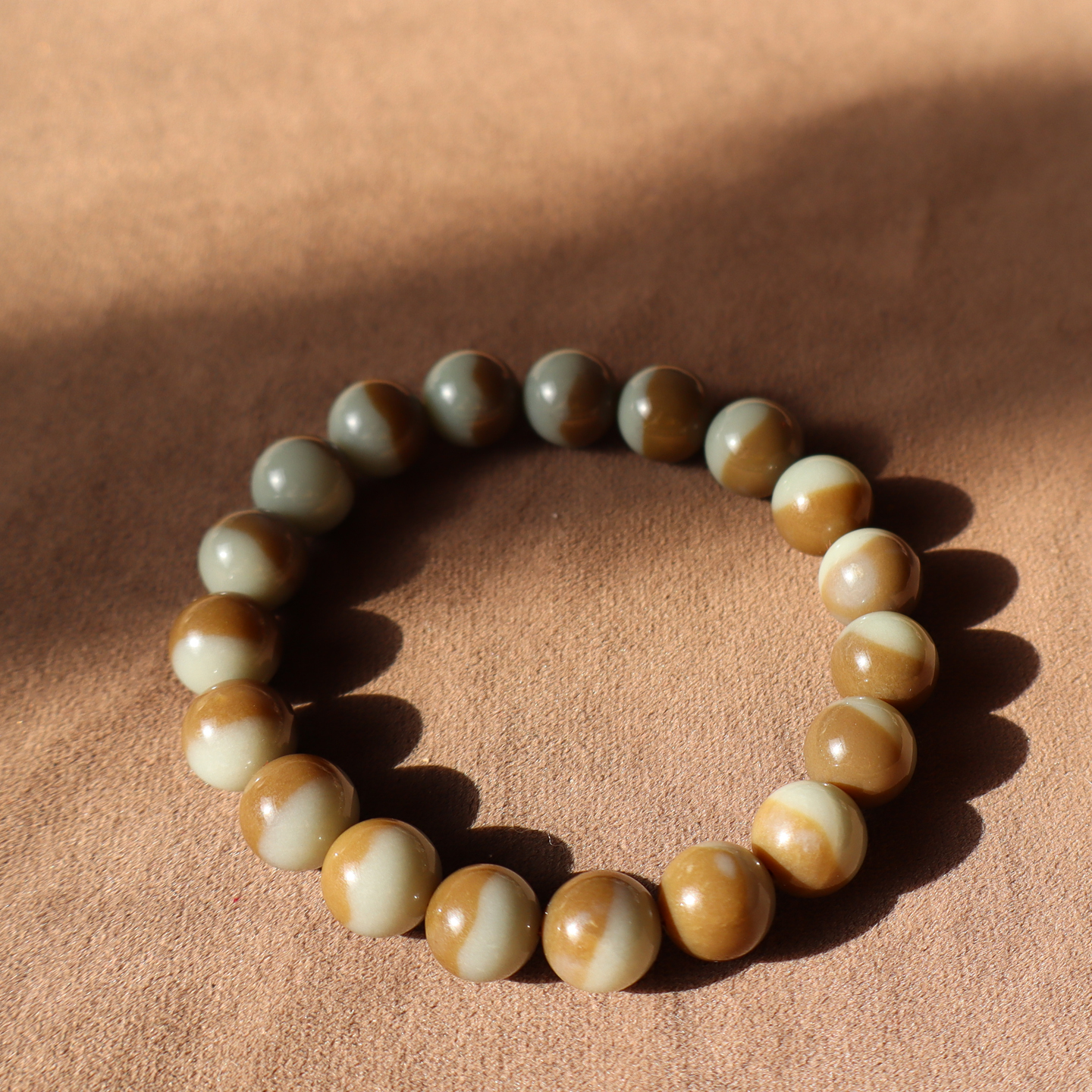 新疆且末蓝糖聚宝盆11mm圆珠手链