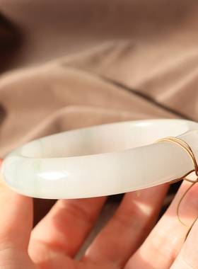 金丝玉天山翠雪翠意境翠54mm手镯