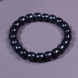 年度巨漏方言品牌精品佩戴新疆一细料墨玉籽料10mm直切男女手串A6