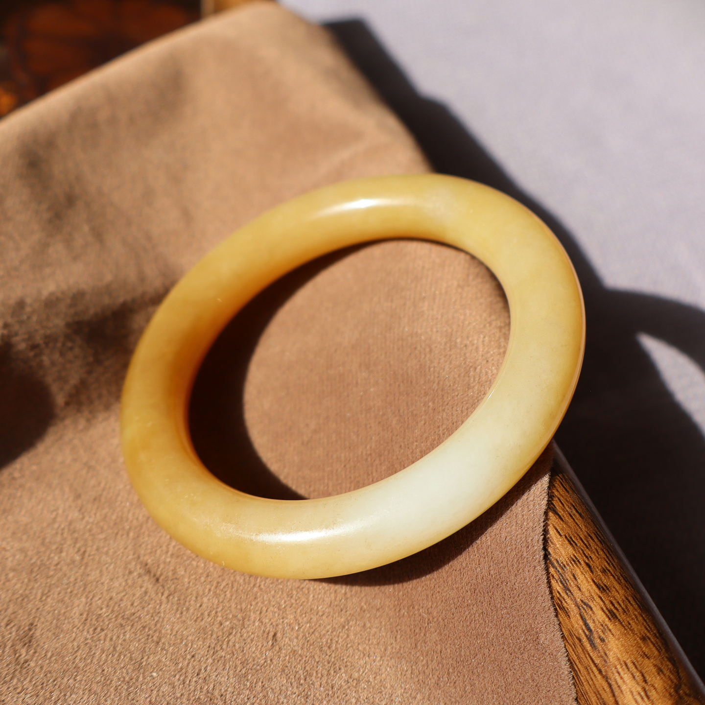 新疆且末金山糖黄糖55mm胖圆手镯