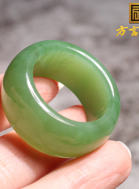 俄罗斯老料阳绿猫眼碧玉22mm戒指
