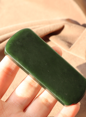 俄罗斯菠菜绿碧玉平安无事牌吊坠