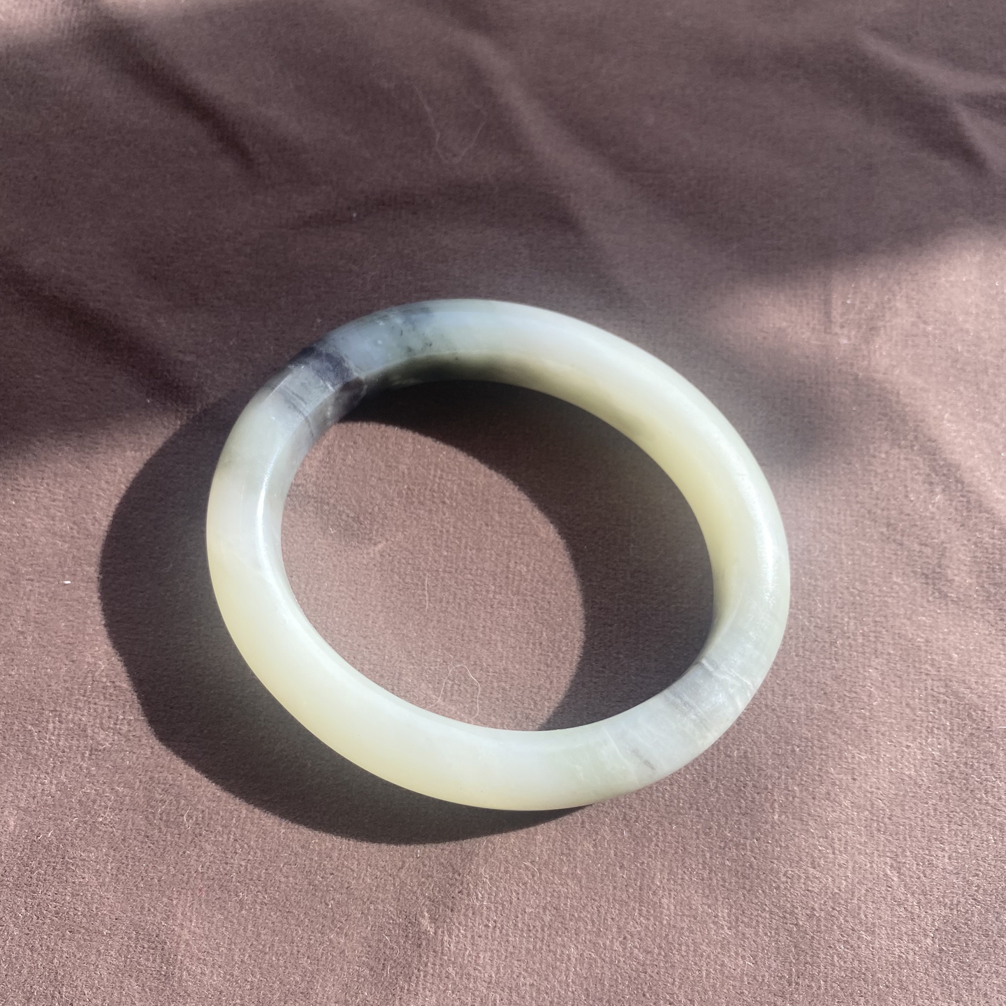 新疆且末黄口带青花55mm贵妃手镯