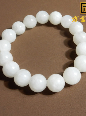 方言手串和田玉羊脂白青海料白玉