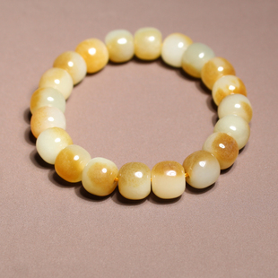 市场价3万元现1880元回馈新疆且末料细润糖白玉10mm老型珠手串A6