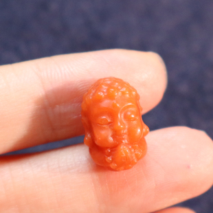 亏麻方言精品特色细腻南红玛瑙柿子红宝宝佛配珠宝宝佛国风配件A2