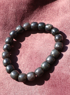 青海料烟青玉帝王紫10mm老型手链