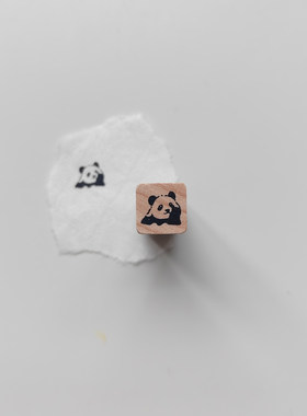 熊猫1cm手帐印章异形切割可定制