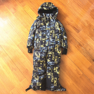 专业加厚儿童连体滑雪服男女童滑雪套装宝宝冲锋衣防水抗寒-30