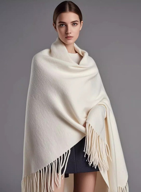 纯山羊绒围巾鄂尔多斯市男女士大红白色冬加厚保暖大披肩高端围脖