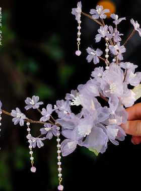 发夹绢纱清新甜美花朵