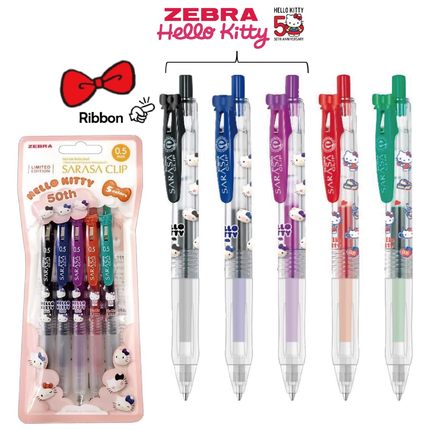 日本斑马凯蒂猫50周年绝版联名限定JJ15按动中性笔helloKitty黑笔