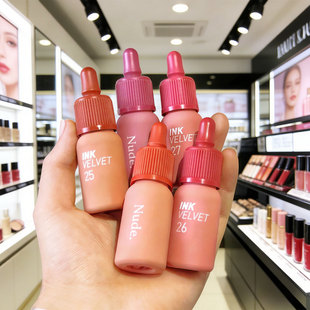 韩国菲丽菲拉丝绒空气小奶瓶唇釉peripera口红哑光18韩妹显嫩持久