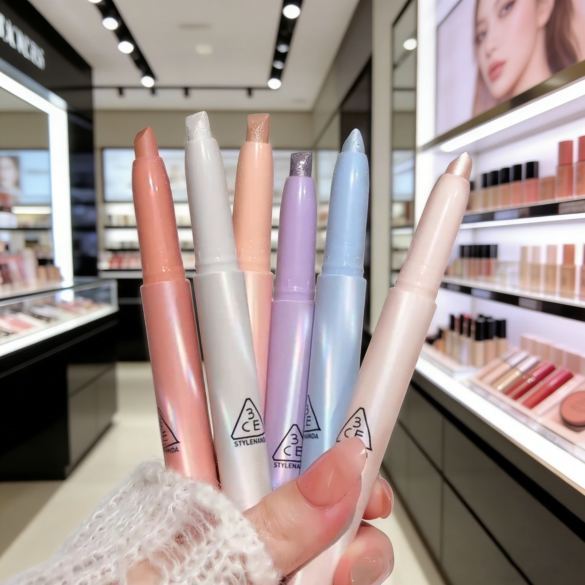韩国新品3CE晶亮眼影棒 三熹玉钻闪眼影一棒多用提亮卧蚕眼部修饰