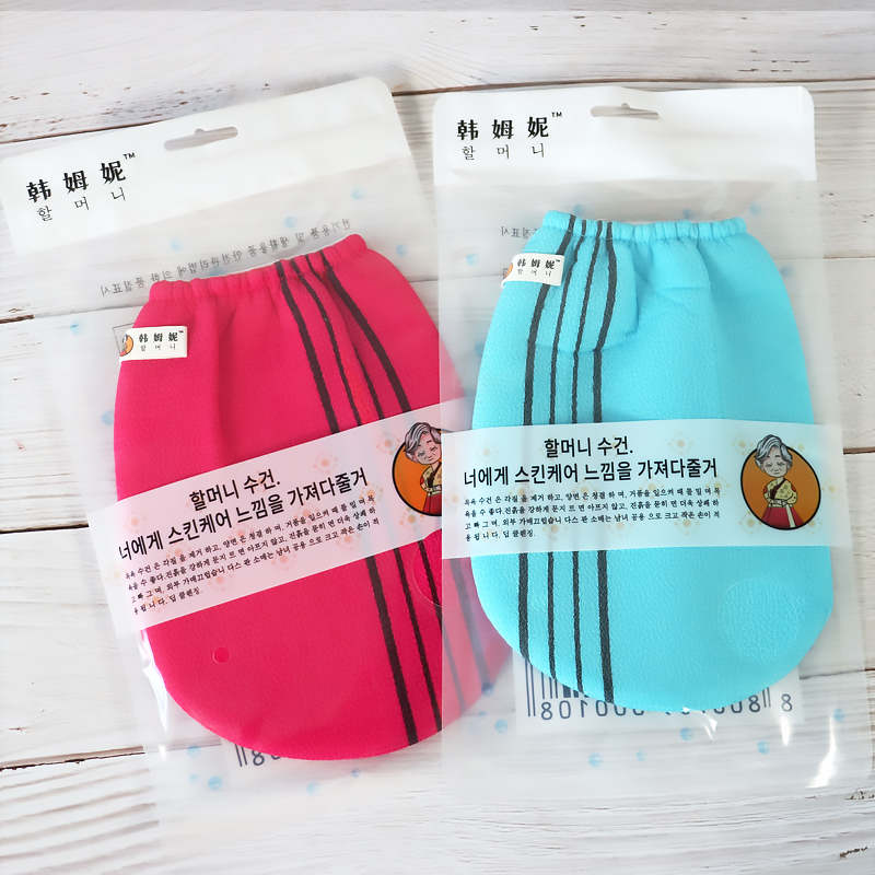 韩国正品老奶奶搓澡巾男女通用不疼大号手套老太太搓泥巾强力搓泥