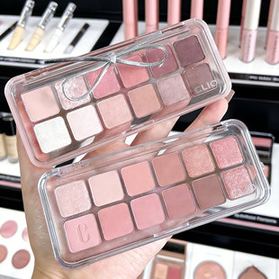 新款韩国clio珂莱欧12色眼影盘20哑光粉色综合盘日常淡妆腮红膏女