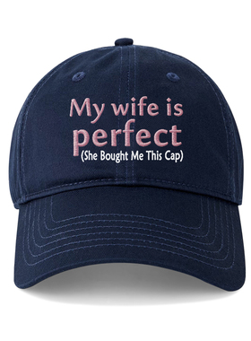 My wife is perfect鸭舌帽韩国男女情侣刺绣棒球帽显脸小遮阳帽子