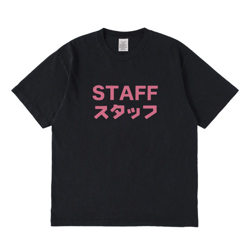 STAFF短袖t恤夏季设计感小众情侣男女宽松圆领上衣