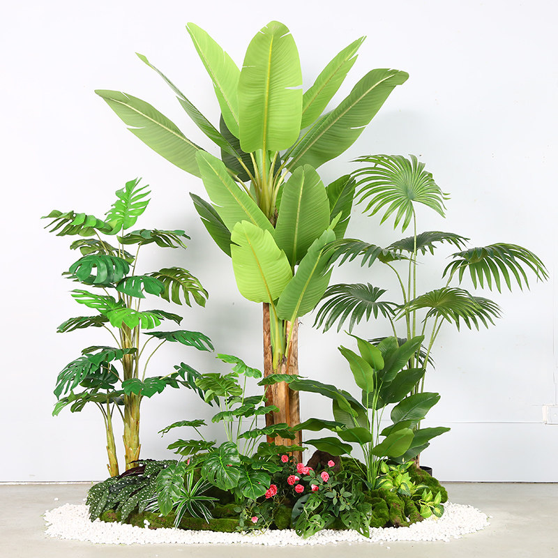 仿真绿植造景装饰香蕉树假绿植室内玄关大型景观楼梯下造景植物