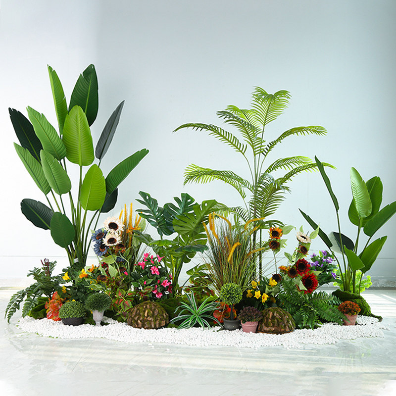 仿真植物造景阳台假绿植装饰室内景观盆栽摆设楼梯下拐角造景组合