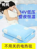 鸭鸭24v低压电热毯电褥子单人双人双控安全不触电加宽加大加厚