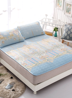 泰国正品冰丝乳胶凉席三件套可机洗水洗1.5m席子1.8m夏季空调软席