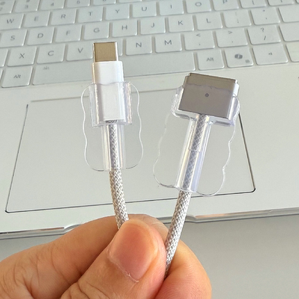 适用苹果电脑充电线修复Macbook笔记本线T形防折断破损插头保护套