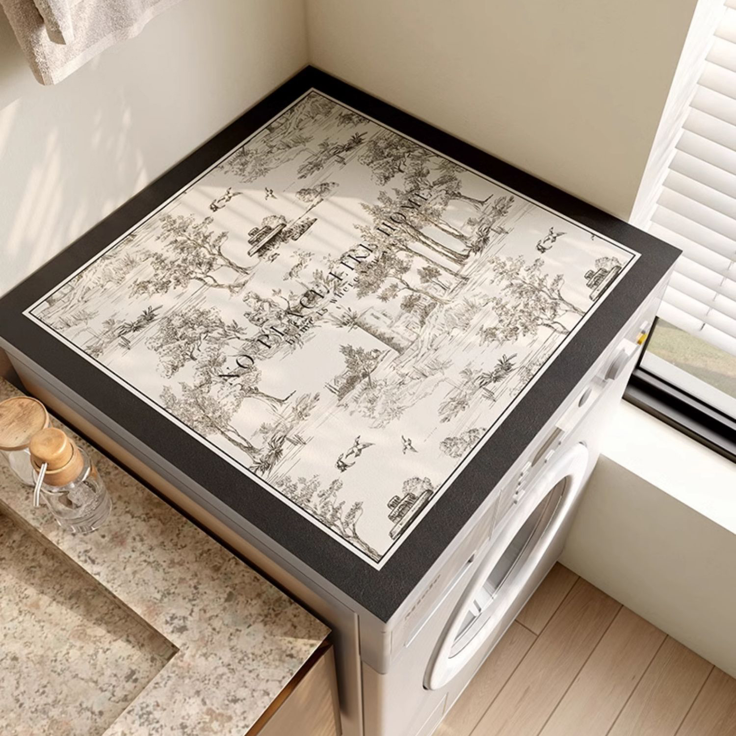 滚筒洗衣机盖台面保护垫吸水皮革