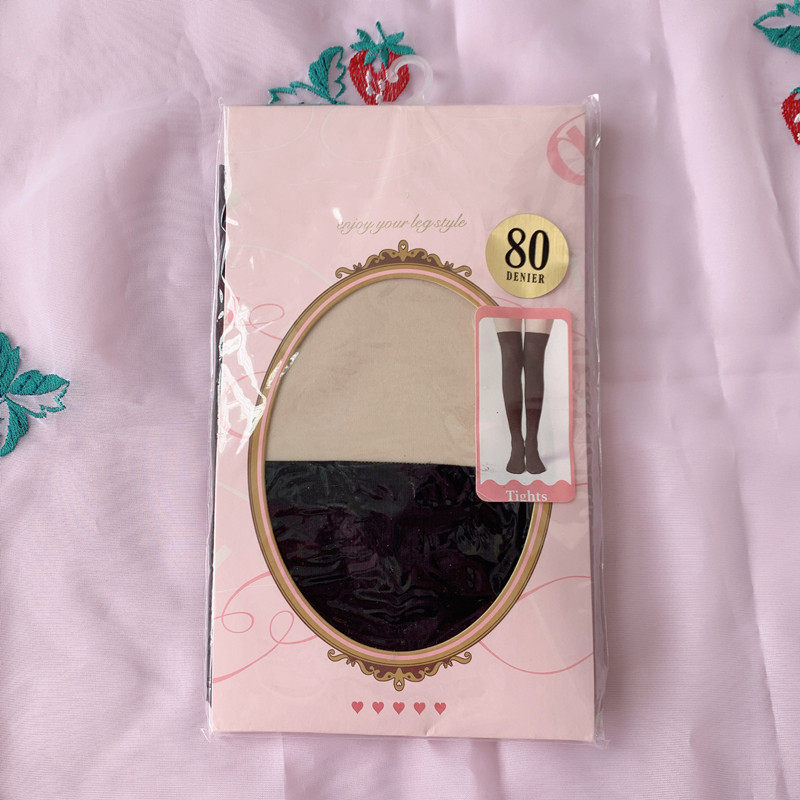 80D假大腿连裤袜tutu丝袜日本打底袜秋季女生袜子制服袜anna黑肤