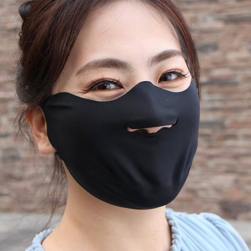 运动防晒口罩跑步鼻子孔透气不闷轻薄款冰丝夏天易呼吸防晒口罩