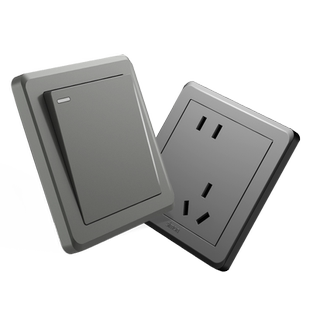 西蒙开关插座C20高级灰家用暗装多孔带usb斜五孔墙壁一开86型面板