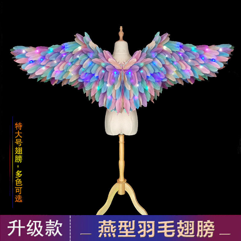 圆圆工艺演出发光羽毛翅膀