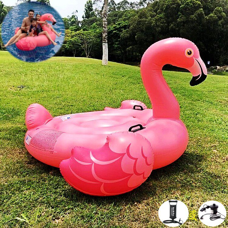 胖子动物坐骑1-3人红鹤泳池玩具