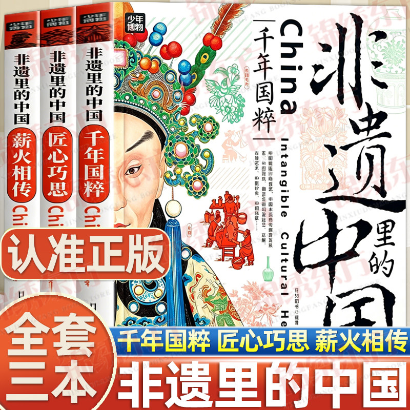 认准正版】非遗里的中国正版全3册写给青少年的非遗百科了解中华文化非物质遗产千年国粹匠心薪火相传6-12岁小学生非遗百科故事书 - 实物图