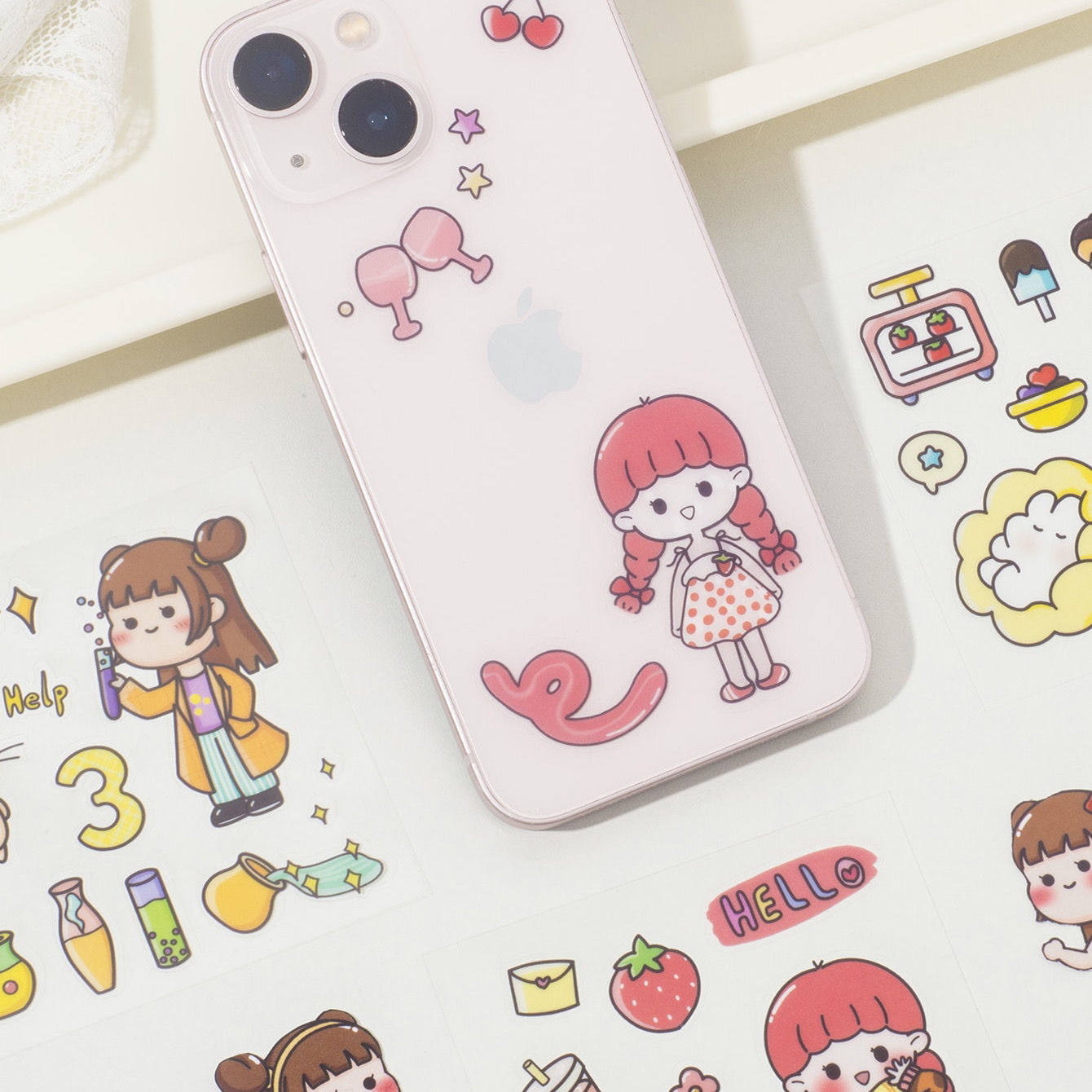 手账贴纸可爱少女卡通可爱装饰防水笔记本素材纸贴画,文具电教/文化用品/商务用品,贴纸/立体贴纸,淘宝优惠券,粉丝福利购,淘宝优惠卷