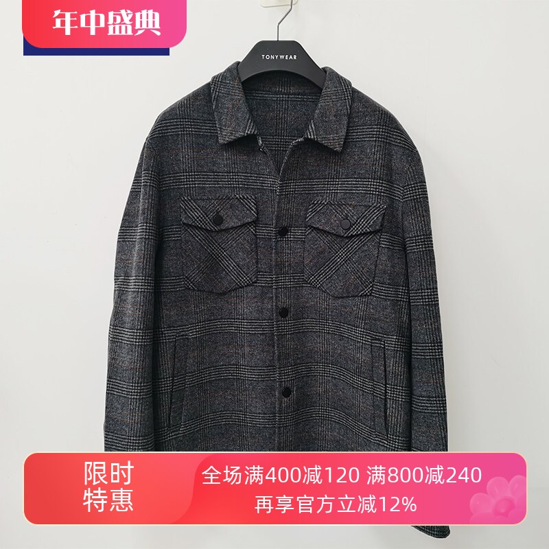 TONYWEAR翻领春秋冬工装款格纹