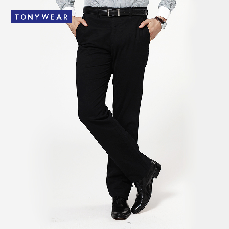 tonywear中腰休闲磨毛长裤